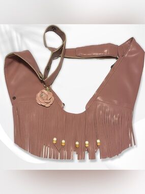 Sash Bag Vegan Leather Fringed Crossbody Bag